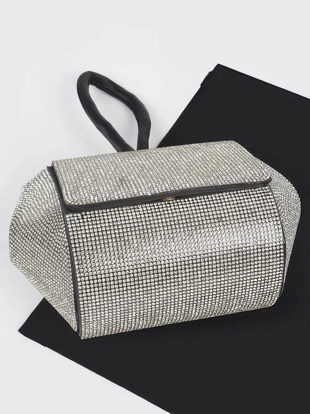 Rhinestone Wrist Band Flap Clutch
